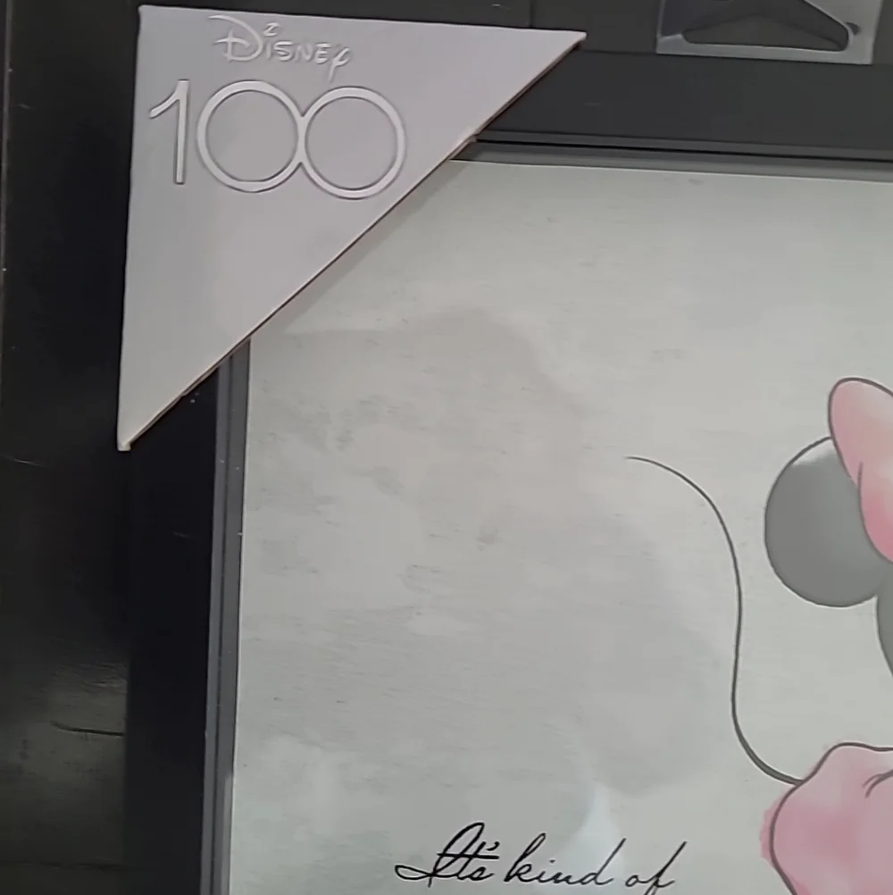 Disney Minnie Mouse Pink and Gray Framed Art 10 In W By 10 In H X 1.1 In D New - Picture 3 of 6